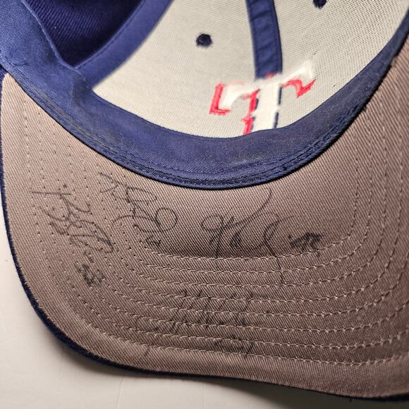 Signed Texas Rangers MLB Cap Baseball Hat Twins Enterprise Vintage Strapback - Picture 6 of 10
